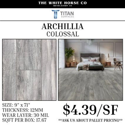 Luxury vinyl plank flooring available at The White Horse Co in Sylvania, Georgia